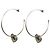 Orecchini cerchio acciaio argento DOLCE & GABBANA cuore con swarovski