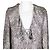 Vestido Céline em lurex estampado de cobra bege dourado com decote V profundo - vista 4