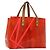 LOUIS VUITTON Borsa Reade PM Monogram Vernis Fluo Rosa Arancio M91903 Auth 137397 Arancione