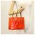 LOUIS VUITTON Borsa Reade PM Monogram Vernis Fluo Rosa Arancio M91903 Auth 137397 Arancione - vista 22
