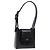 Borsa a mano Gancini in pelle nera e argento di Salvatore Ferragamo Auth 137178 Nero