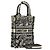 Borsa a mano verticale mini Christian Dior in tela 2 in 1 nera Auth 121850 Nero