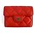 Timeless Chanel Classic Single Flap Small Caviar Leather Matelassè Folding Wallet Red