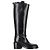 Ann Demeulemeester Block-Heel Knee-High Riding Boots in Black Leather