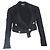 Jaqueta cropped de botão duplo em lã preta Ann Demeulemeester