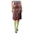 Autre Marque Burgundy leather button-front midi skirt - size UK 10 Dark red  ref.2453537