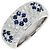 Autre Marque Pt900 Saphir-Diamant-Ring Blau