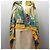 Chal grande de algodón Hermès con estampado Jungle Love Multicolor Verde Amarillo - vista 3
