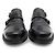 Monceau MOCASSINI LOUIS VUITTON BI-BUCLÉ 9.5 43.5 PELLE LUCIDA NERA Nero - vista 4