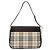 Burberry Nova Check Schultertasche Canvas Beige Silber Auth 138176 - Ansicht 2