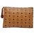 Borsa Clutch MCM Logogram Vicetos in Pelle PVC Marrone Oro Auth bs28761 D'oro - vista 2