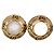 Chanel Vintage Round Clip-On Metal with Faux Pearl D'oro