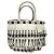 Borsa a mano con frange Prada B2466S Bianco
