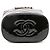 Vanity Estuche de tocador de cuero negro acolchado con logo de Chanel y cadena - vista 3