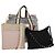 Borsa a mano Gancini in nylon PVC 3 pezzi Salvatore Ferragamo Nero Rosa Auth bs28716