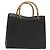 Borsa a mano in pelle Gucci Bamboo nera e oro 002 1186 0260 Auth ep10262 Nero D'oro