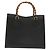 Borsa a mano in pelle Gucci Bamboo nera e oro 002 1186 0260 Auth ep10262 Nero D'oro - vista 3