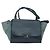 Céline Borsa a mano Trapeze CELINE in pelle e camoscio 2 in 1 blu argento Auth BA5022 - vista 2