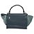 Céline Borsa a mano Trapeze CELINE in pelle e camoscio 2 in 1 blu argento Auth BA5022 - vista 3