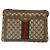 Borsa a Spalla Gucci GG Supreme Web Sherry Line PVC Beige Oro Rosso Auth ep10287 D'oro - vista 2