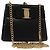 Borsa a Spalla Chain Vala in Pelle Nera e Oro Auth 139529 di Salvatore Ferragamo Nero D'oro