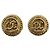 Chanel Vintage Coco Mark Metall Gold Clip Ohrringe Golden