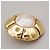 Chanel Vintage CC Flower Clip-On perle imitazione in placcato oro D'oro - vista 5