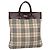Borsa a mano Burberry Nova Check in nylon e pelle beige argento autentica bs28982
