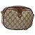 Borsa a Spalla Gucci GG Supreme Web Sherry Line PVC Beige Oro Auth BA4929 D'oro