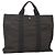 Hermès HERMES Handtasche Her Line MM Canvas Grau Silber Auth 140106 Braun
