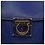 Borsa a Spalla Gancini in Pelle Blu Oro Auth BA4955 di Salvatore Ferragamo D'oro - vista 14