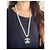 Sautoir Chanel en perles blanches et vertes avec pendentif CC Doré - vue 13