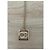 Collana lunga Chanel metallo oro champagne pendente quadrato D'oro - vista 7