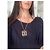 Collana lunga Chanel metallo oro champagne pendente quadrato D'oro - vista 8