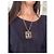 Collana lunga Chanel metallo oro champagne pendente quadrato D'oro - vista 9