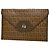 Clutch in pelle vintage Fendi FF monogramma marrone D'oro
