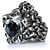 Gucci, Unisex Löwenkopf-Ring mit schwarzem Stein Silber - Ansicht 3