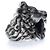Gucci, Unisex Löwenkopf-Ring mit schwarzem Stein Silber - Ansicht 5