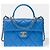 Borsa CHANEL Timeless Classica con Manico Superiore in Pelle Blu - 102848