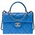 Borsa CHANEL Timeless Classica con Manico Superiore in Pelle Blu - 102848 - vista 3