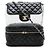 Borsa a spalla in vinile di pelle matelassé di Chanel Nero