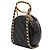 Clutch rotonda con catena e logo ovale in pelle di agnello trapuntata nera Chanel Nero - vista 2