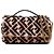 Borsa Fendi Brown Zucca in shearling Double F Marrone Beige