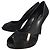 LOUIS VUITTON PASSY OPEN TOE PUMPS 38 SCHWARZEN SUEDEN + BOX