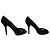 LOUIS VUITTON PASSY OPEN TOE PUMPS 38 SCHWARZEN SUEDEN + BOX - Ansicht 3