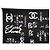 NEUER CHANEL CAMELIA LOGO CC CAMBON 90 SEIDENTWILL SCHAL Schwarz - Ansicht 2