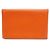 Monedero Calvi de Hermès en cuero de cabra naranja - vista 2