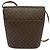 Céline CELINE Macadam Canvas Schultertasche aus PVC-Leder Braun Gold Auth 139816 Golden - Ansicht 2