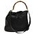 Borsa a spalla Gucci Bamboo in pelle 2 in 1 Nero Oro 001 1577 Auth 138325