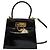 Borsa a mano Gancini in smalto 2 in 1 nera e oro Auth 138879 di Salvatore Ferragamo - vista 13
